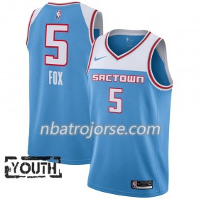 Barn Sacramento Kings Tröja De'Aaron Fox 5 2018-19 Nike City Edition Blå Swingman